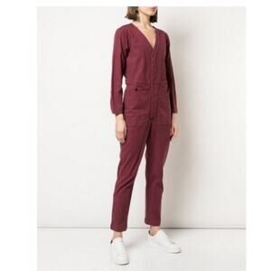 Alex Mill Burgundy Red Utility Jumpsuit Model Off Duty Minimalist Workwear Sz  S